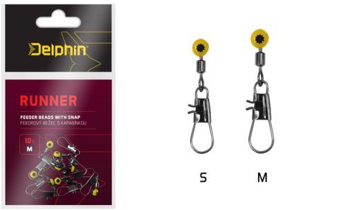 Feeder futó és forgó kapoccsal Delphin RUNNER / 10db S