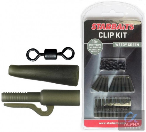 Clip Kit Set ólomkapocs gumiharanggal (10db) zöld