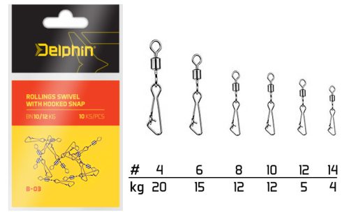 Rollings swivel with Hooked snap BN/4