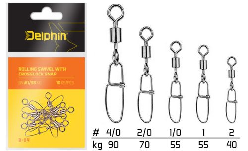 Rolling swivel with Crosslock snap BN/1/0